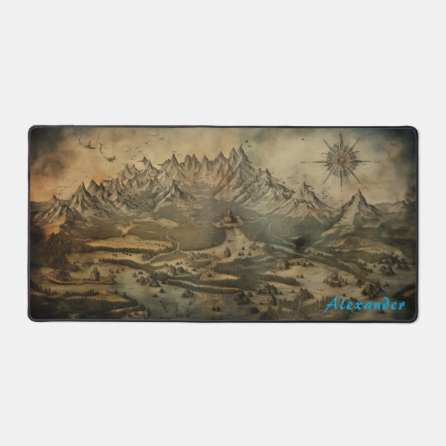 Personalised Fantasy Map Desk Mat (Front)