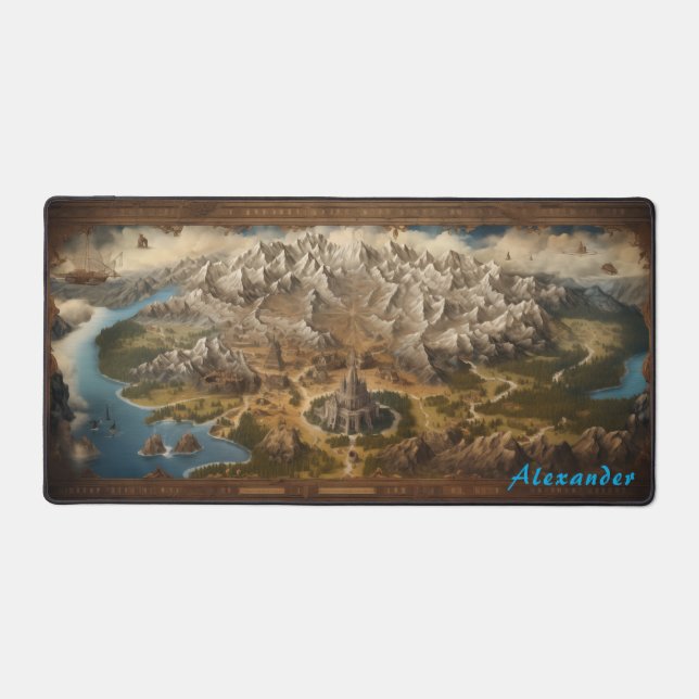 Personalised Fantasy Map Desk Mat (Front)
