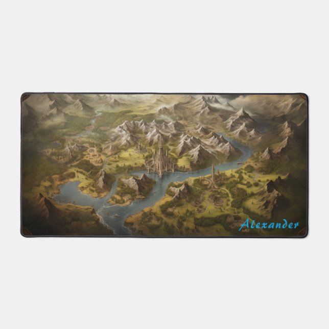 Personalised Fantasy Map Desk Mat (Front)