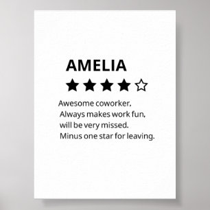 Personalised Farewell Gift – Funny 4-Star Coworker Poster