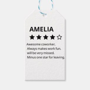 Personalised Farewell Gift – Funny 4-Star Coworker Tags