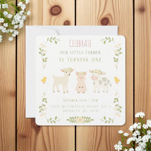 Personalised Farm Animals Birthday Invitation