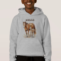 Personalised Farm Animals “Hello” Baby Horse  Hood