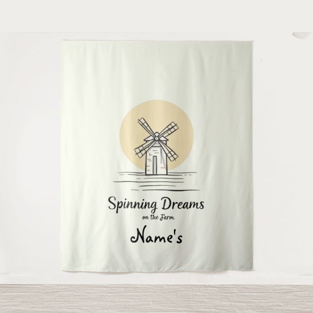 Personalised Farm Dream Quote Print Tapestry (Front)