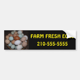 Personalised Farm Fresh Eggs Bumper Sticker