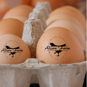 Personalised Farm Fresh Hen Name Egg Love Rubber Stamp