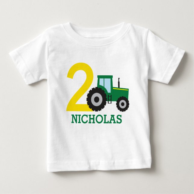 Personalised Farm Tractor Birthday Shirt (Front)