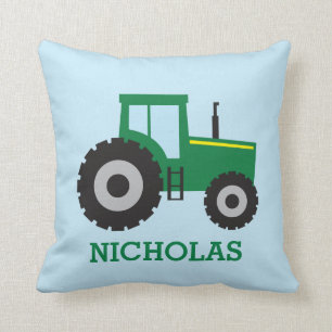 Personalised Farm Tractor Kids Throw Pillow