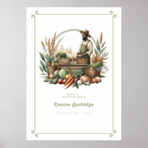 Personalised Farmers Market Baby Shower Welcome Poster