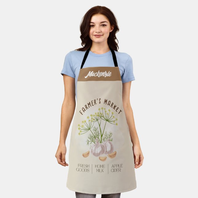 Personalised Farmer's Market Gardening Apron (Worn)