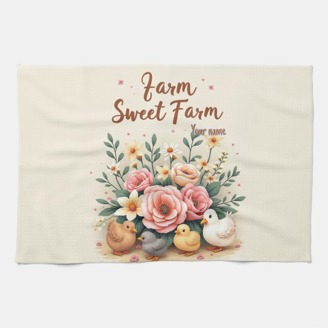 Personalised Farmhouse Accent Tea Towel (Horizontal)