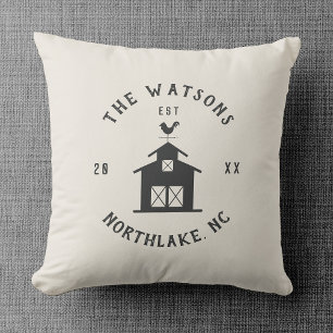 Personalised Farmhouse Barn Family Name Cushion