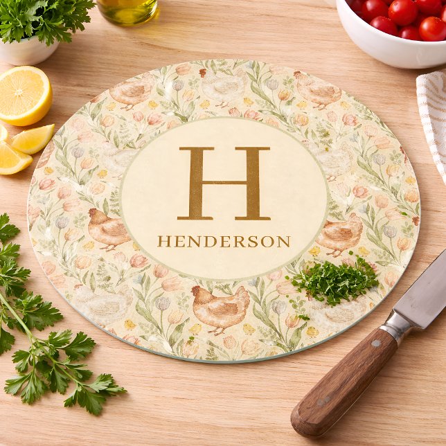 Personalised Farmhouse Monogram Glass Board (Creator Uploaded)