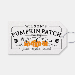 Personalised Farmhouse Pumpkin Patch Gift Tags