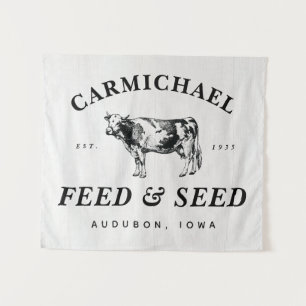 Personalised Farmhouse Style Feed & Seed Banner Tapestry