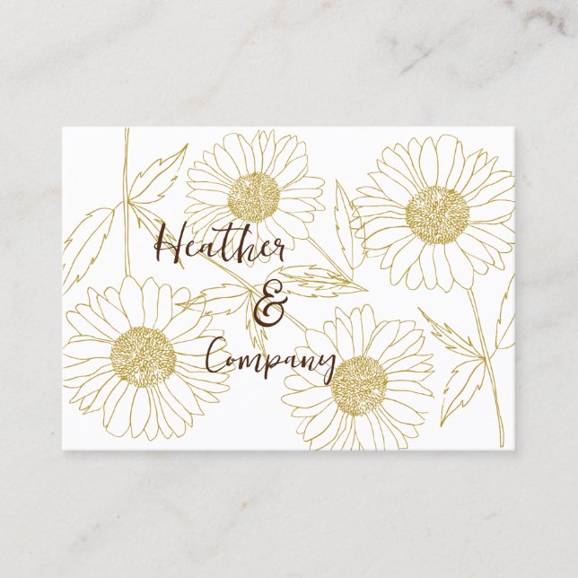 Personalised Farmhouse Sun Daisy Business Card (Front)