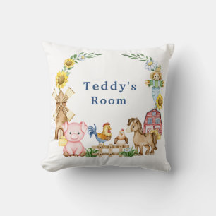 Personalised farmyard animals nursery  cushion