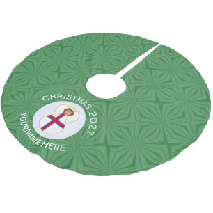 Personalised Faroese Angel Christmas Flag Brushed Polyester Tree Skirt
