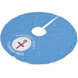 Personalised Faroese Angel Hanukkah Flag Brushed Polyester Tree Skirt