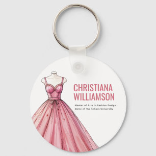 Personalised Fashion Designer Stylist Graduate Key Ring