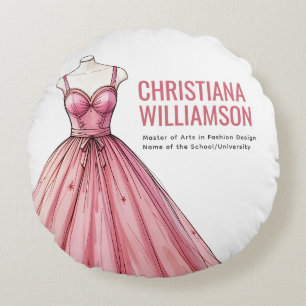 Personalised Fashion Designer Stylist Graduate Round Cushion