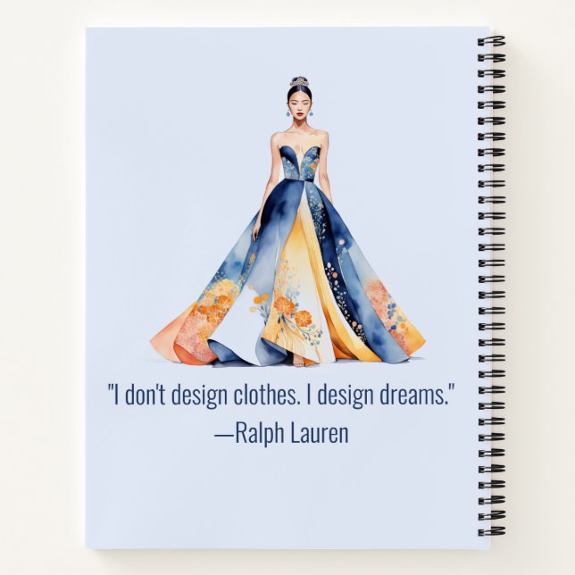 Personalised Fashion Sketch Book (Back)