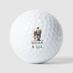 Personalised Father and Daughter (2) Golf Balls