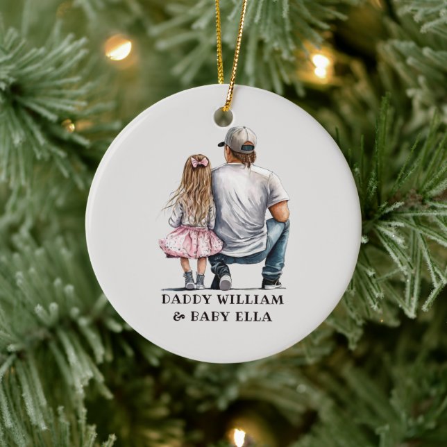 Personalised Father and Daughter (4) Ceramic Tree Decoration (Tree)