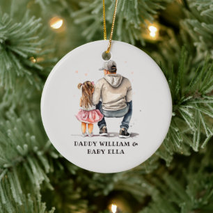Personalised Father and Daughter (6) Ceramic Tree Decoration