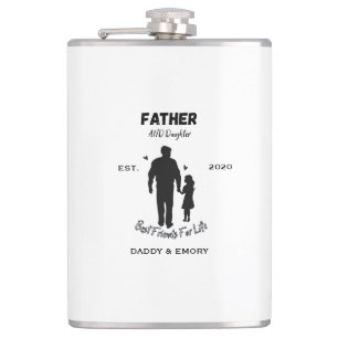 Personalised Father and Daughter Best Friends For Hip Flask