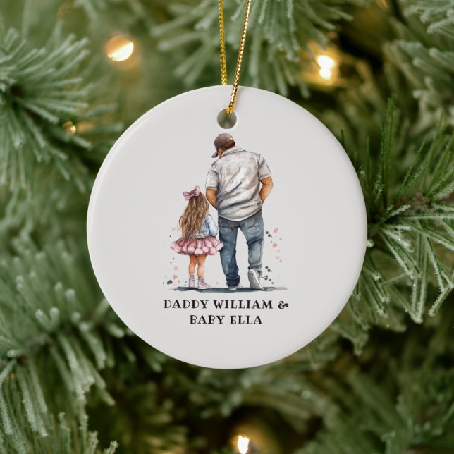 Personalised Father and Daughter Ceramic Tree Decoration (Tree)