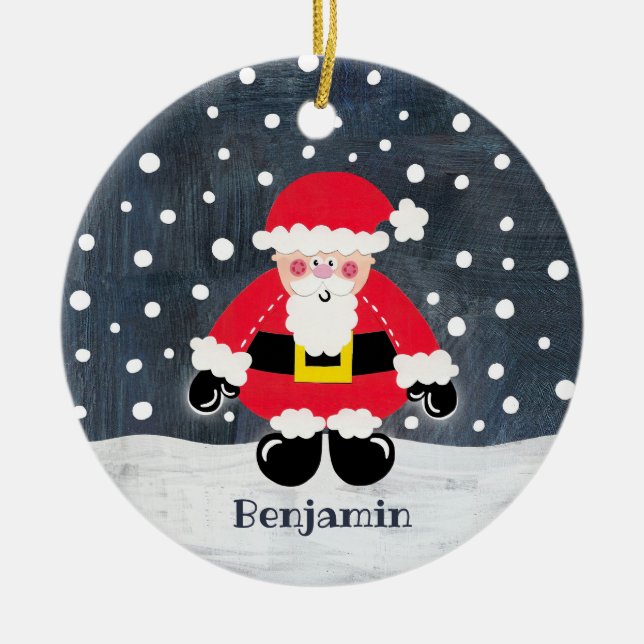 Personalised Father Christmas Tree Decoration (Front)