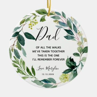 Personalised Father of Bride Of all the walks Ceramic Tree Decoration