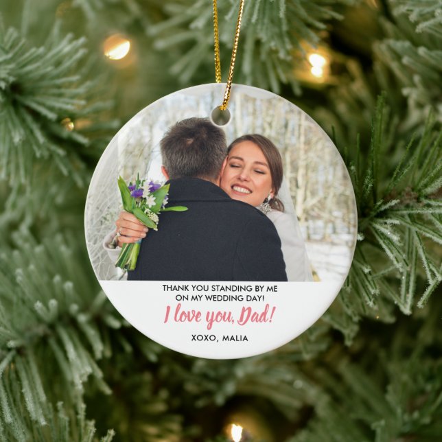Personalised Father Of The Bride Custom Photo Ceramic Tree Decoration (Tree)