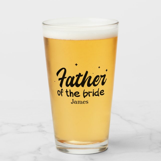 Personalised Father  of the Bride Glass (Front Filled)