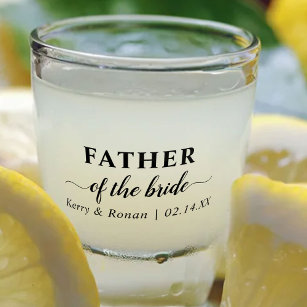 Personalised Father of the Bride Wedding Party Shot Glass