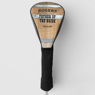 Personalised Father of the Bride Whiskey Barrel Golf Head Cover