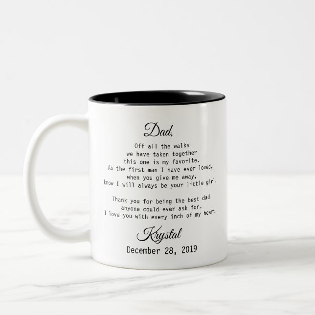 Personalised Father of The Bridge Two-Tone Coffee Mug (Left)