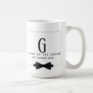Personalised Father of The Groom Monogram Bow Tie Coffee Mug