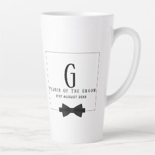 Personalised Father of The Groom Monogram Bow Tie Latte Mug