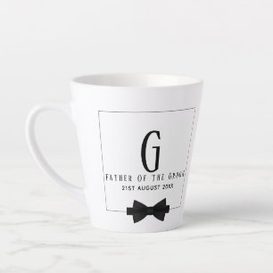 Personalised Father of The Groom Monogram Bow Tie Latte Mug