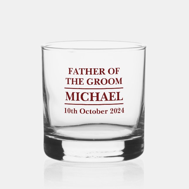Personalised Father Of The Groom Tumblers Whisky  Whiskey Glass (Front)