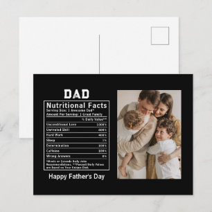 Personalised Father’s Day Dad Nutritional Facts  Postcard