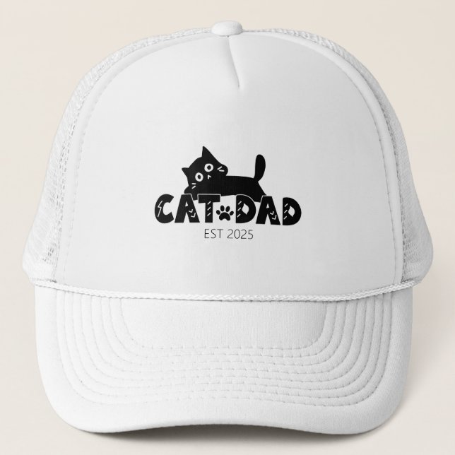 Personalised Father’s Day Gift for Cat Lovers Trucker Hat (Front)