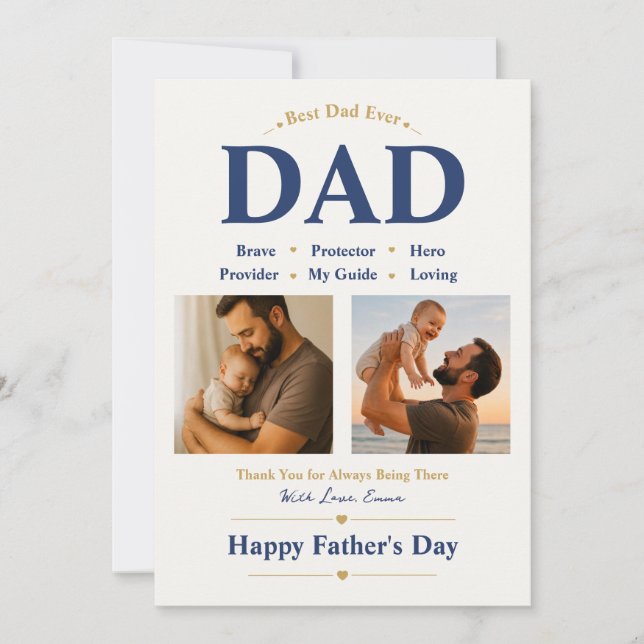 Personalised Father’s Day Photo Card for Dad (Front)
