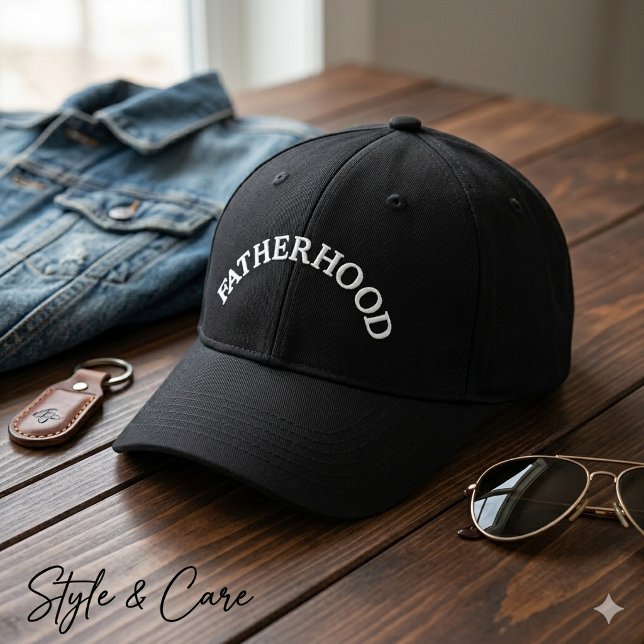 Personalised Fatherhood Text Stylish Embroidered Hat (Personalized Fatherhood Text Stylish Embroidered Baseball Cap)
