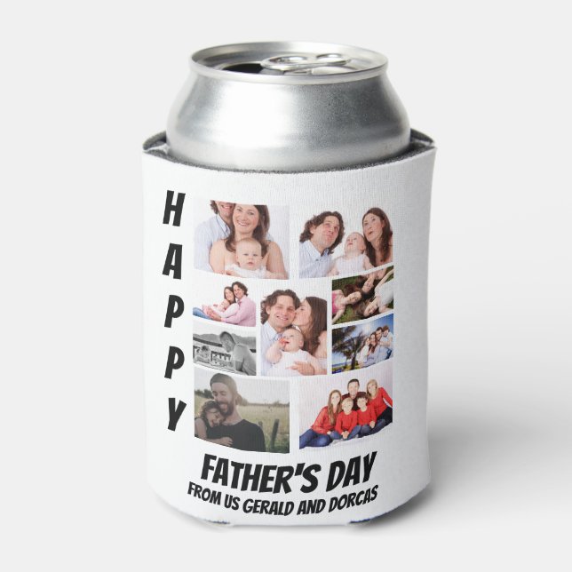 Personalised Father's Day  9 Photo Collage  Can Cooler (Can Front)