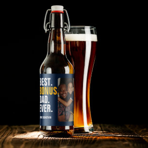 Personalised Fathers Day Best Bonus Dad Ever Beer Bottle Label