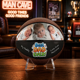 Personalised Father's Day Best Dad Ever Photo Mini Basketball