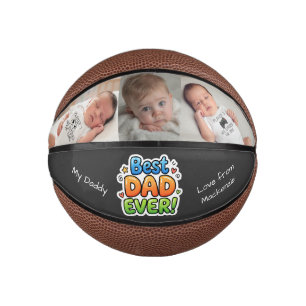 Personalised Father's Day Best Dad Ever Photo Mini Basketball